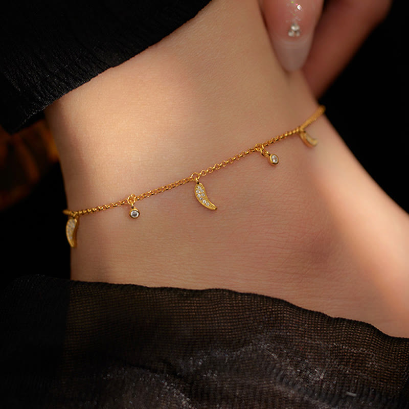 Nimara Ritual 925 Sterling Silver Zircon Little Pepper Charm Protection Anklet