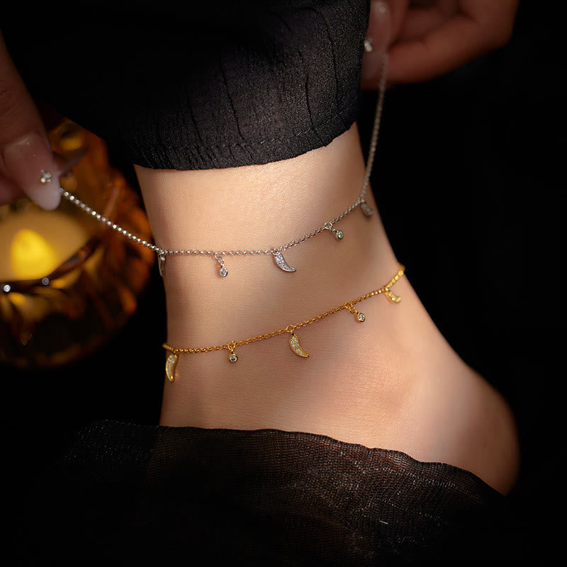 Nimara Ritual 925 Sterling Silver Zircon Little Pepper Charm Protection Anklet