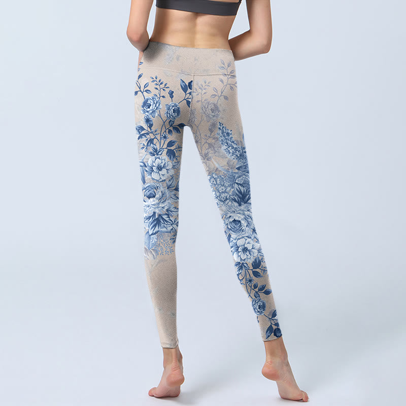 Nimara Ritual Rose Daisy Print Gym Leggings Women's Yoga Pants