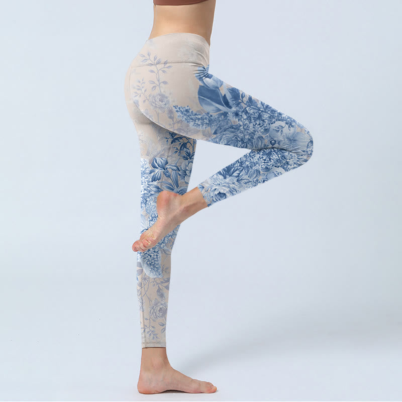 Nimara Ritual Rose Daisy Print Gym Leggings Women's Yoga Pants