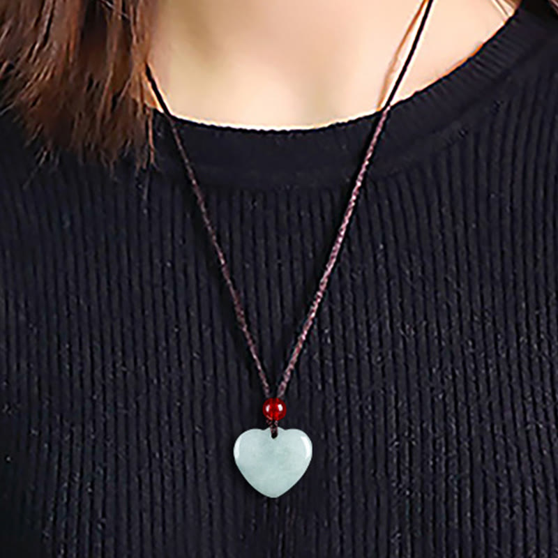 Nimara Ritual Jade Heart Prosperity Necklace Pendant
