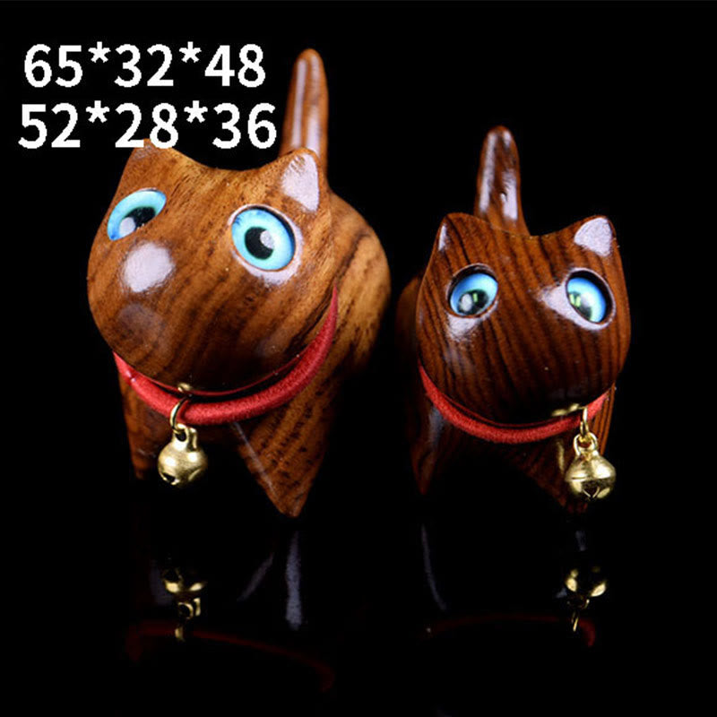 Nimara Ritual Rosewood Carving Cat Warmth Home Decoration