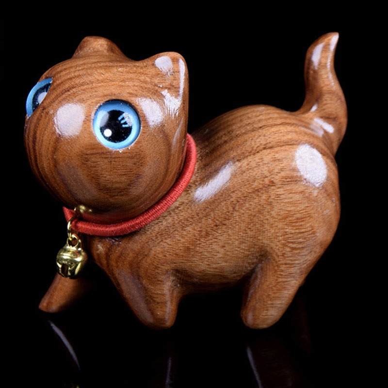 Nimara Ritual Rosewood Carving Cat Warmth Home Decoration