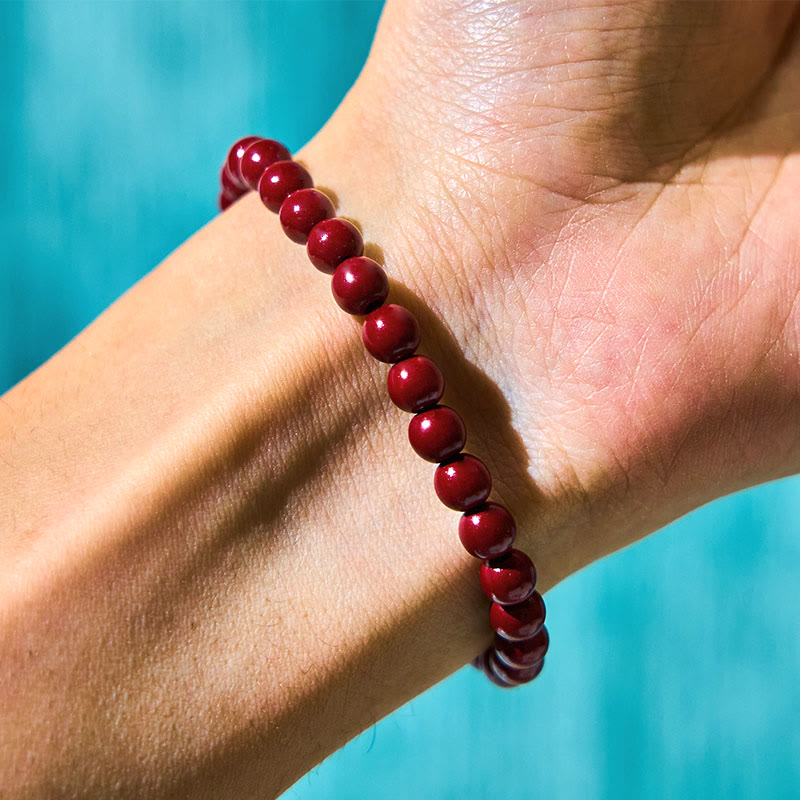 Nimara Ritual Cinnabar Gourd Fu Character Charm Blessing Bracelet