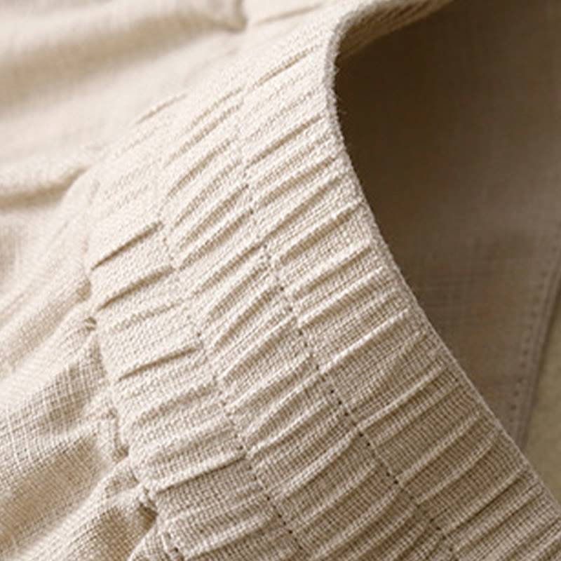 Nimara Ritual Summer Casual Simple Zipper Design Linen Women's Wide Leg Pants With Pockets