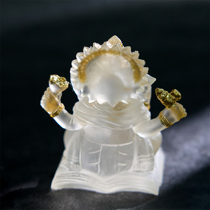 Nimara Ritual Transparent White Ganesh Ganpati Elephant Statue Protection Home Resin Decoration