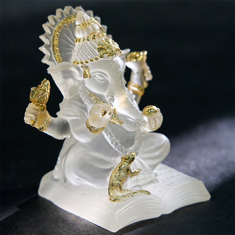 Nimara Ritual Transparent White Ganesh Ganpati Elephant Statue Protection Home Resin Decoration
