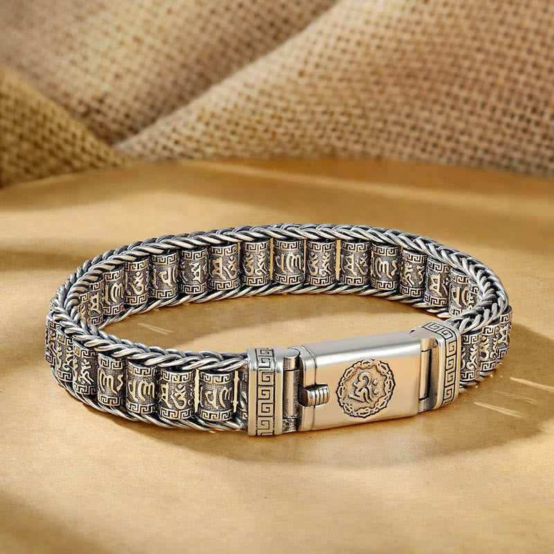 Peace Healing Tibetan Copper Prayer Wheel Om Mani Padme Hum Metal Bracelet