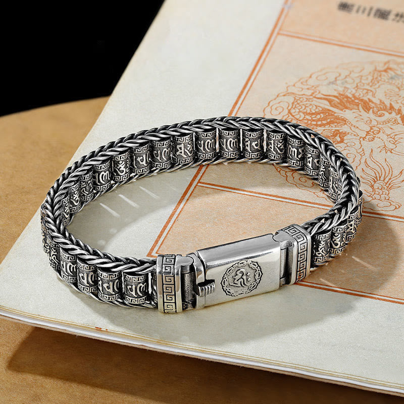 Peace Healing Tibetan Copper Prayer Wheel Om Mani Padme Hum Metal Bracelet