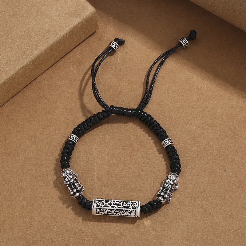 Nimara Ritual Tibetan Black String Copper Om Mani Padme Hum Pixiu Protection Braided Bracelet