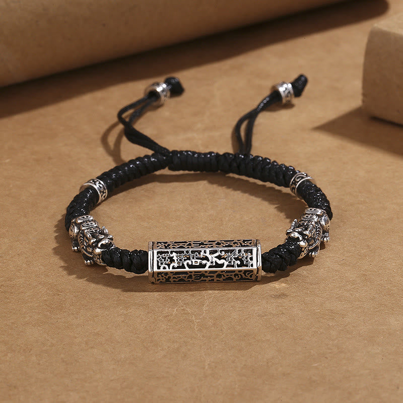 Nimara Ritual Tibetan Black String Copper Om Mani Padme Hum Pixiu Protection Braided Bracelet