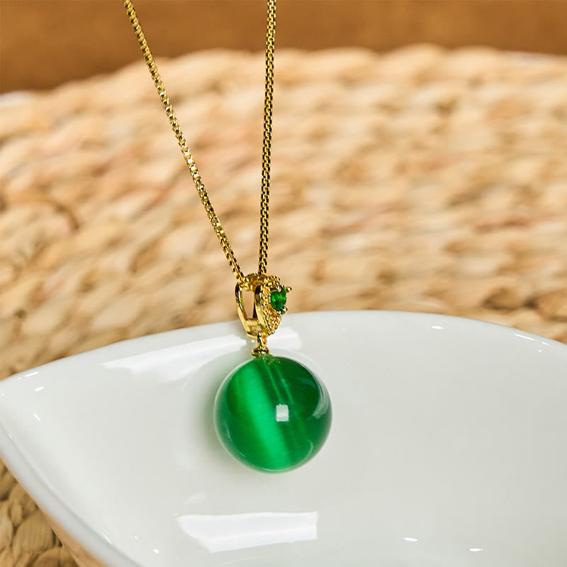 Nimara Ritual Cat's Eye Round Ball Confidence Necklace Pendant