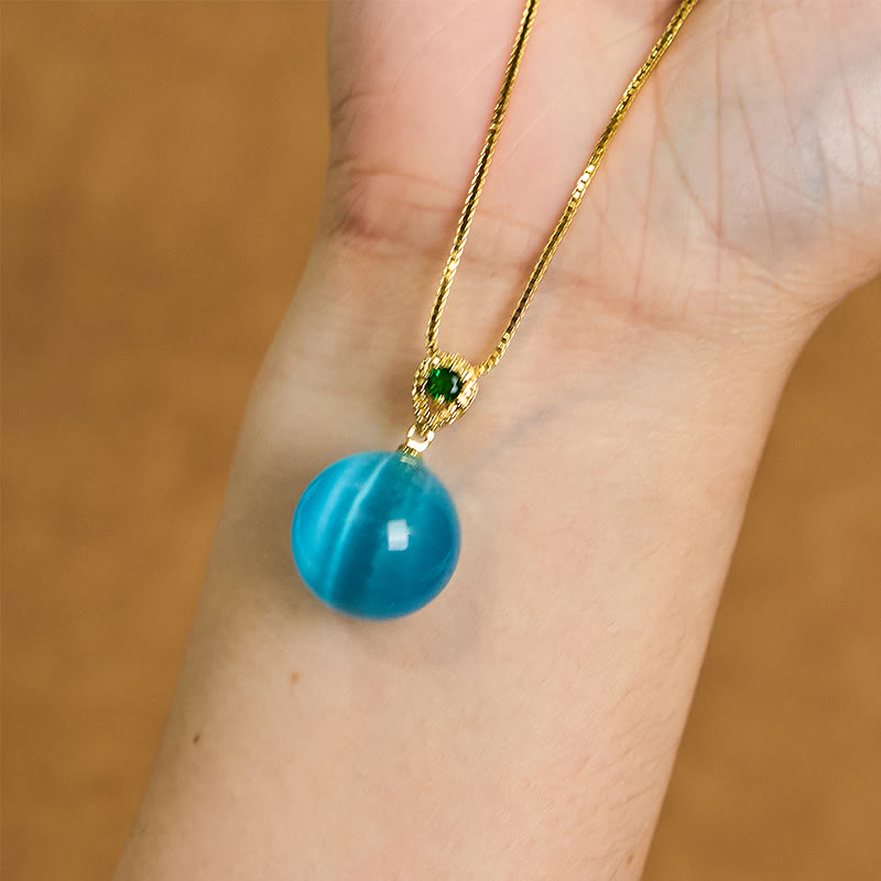 Nimara Ritual Cat's Eye Round Ball Confidence Necklace Pendant