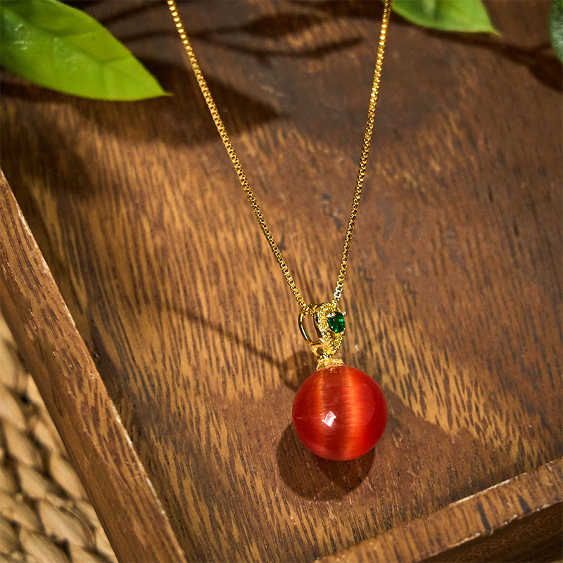 Nimara Ritual Cat's Eye Round Ball Confidence Necklace Pendant