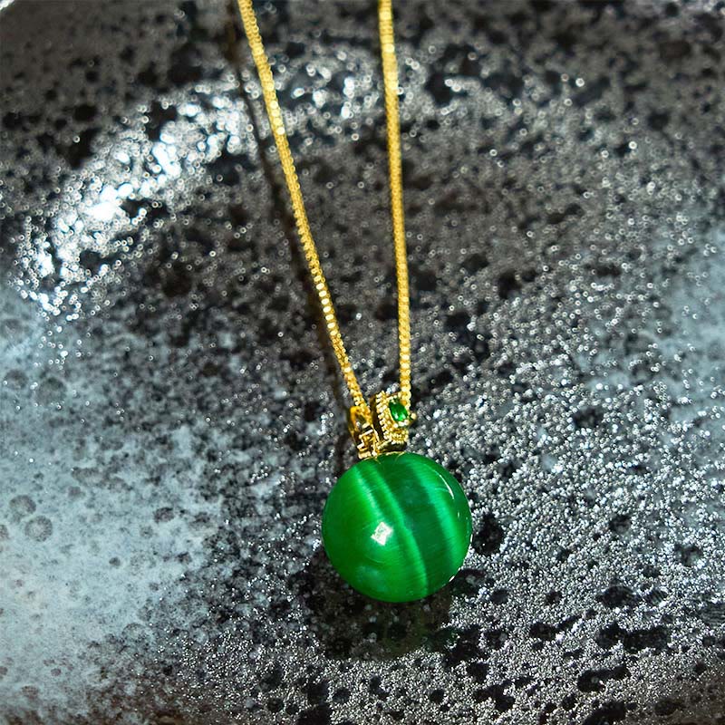 Nimara Ritual Cat's Eye Round Ball Confidence Necklace Pendant