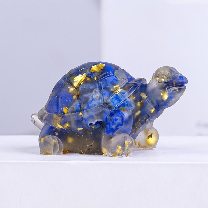 Nimara Ritual Natural Crystal Gravel Drip Resin Small Turtle Decoration Statue