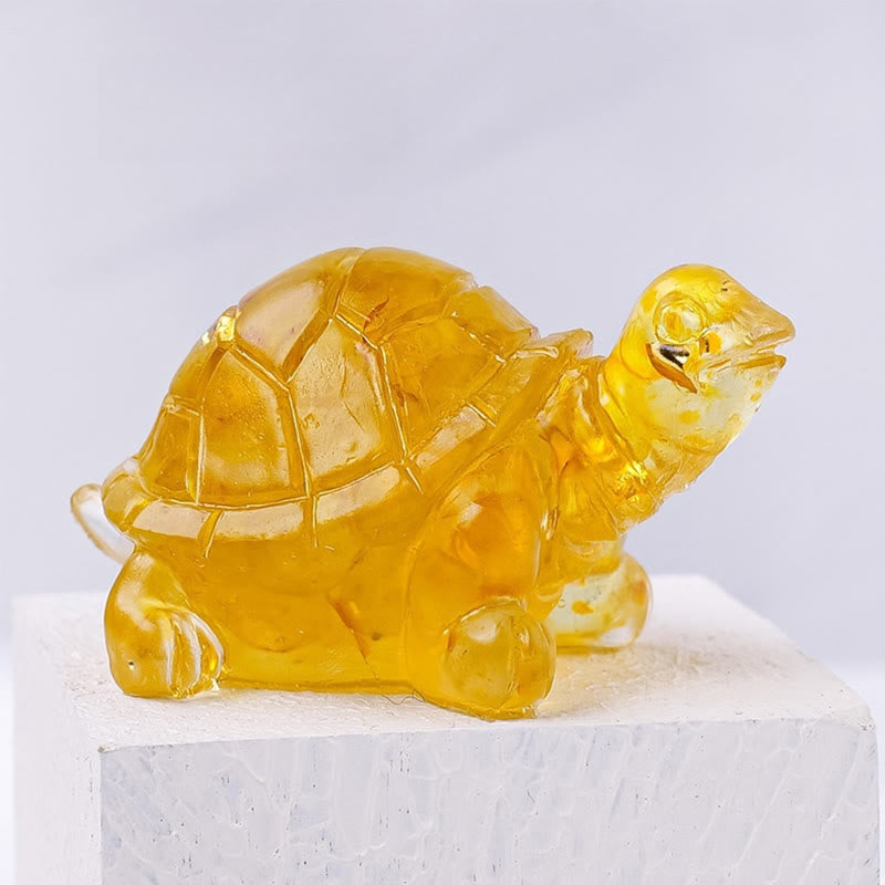 Nimara Ritual Natural Crystal Gravel Drip Resin Small Turtle Decoration Statue