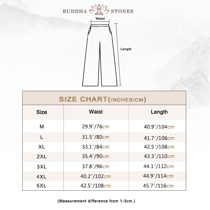 Nimara Ritual Solid Color Cotton Linen Men's Wide Leg Pants With Pockets
