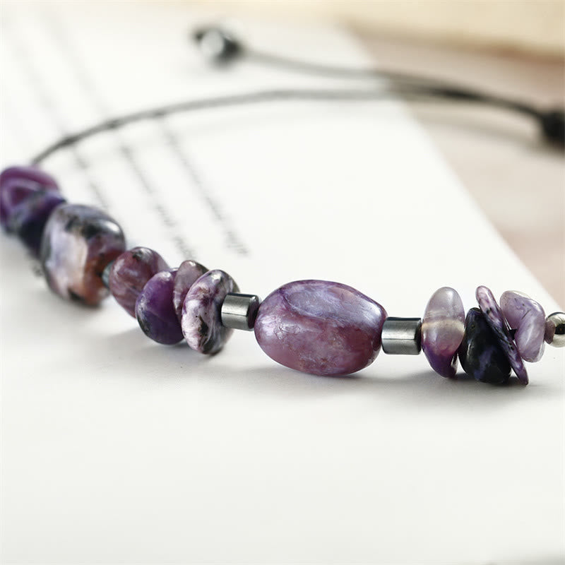 Nimara Ritual Live In The Moment Charoite Hematite Powerful Bracelet