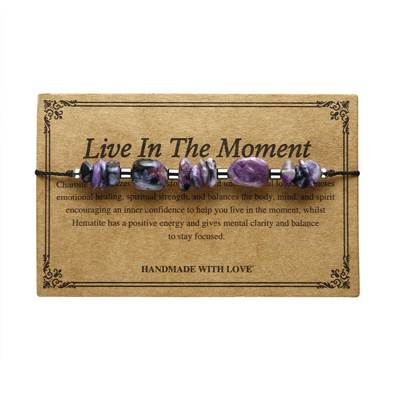 Nimara Ritual Live In The Moment Charoite Hematite Powerful Bracelet