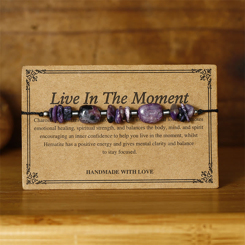Nimara Ritual Live In The Moment Charoite Hematite Powerful Bracelet