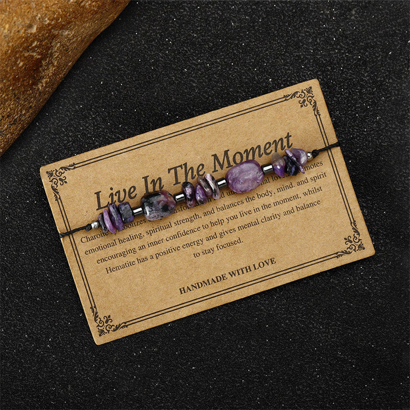 Nimara Ritual Live In The Moment Charoite Hematite Powerful Bracelet