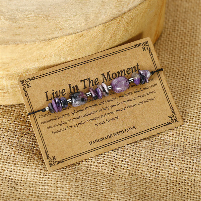 Nimara Ritual Live In The Moment Charoite Hematite Powerful Bracelet