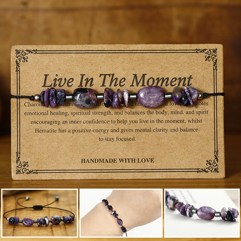 Nimara Ritual Live In The Moment Charoite Hematite Powerful Bracelet