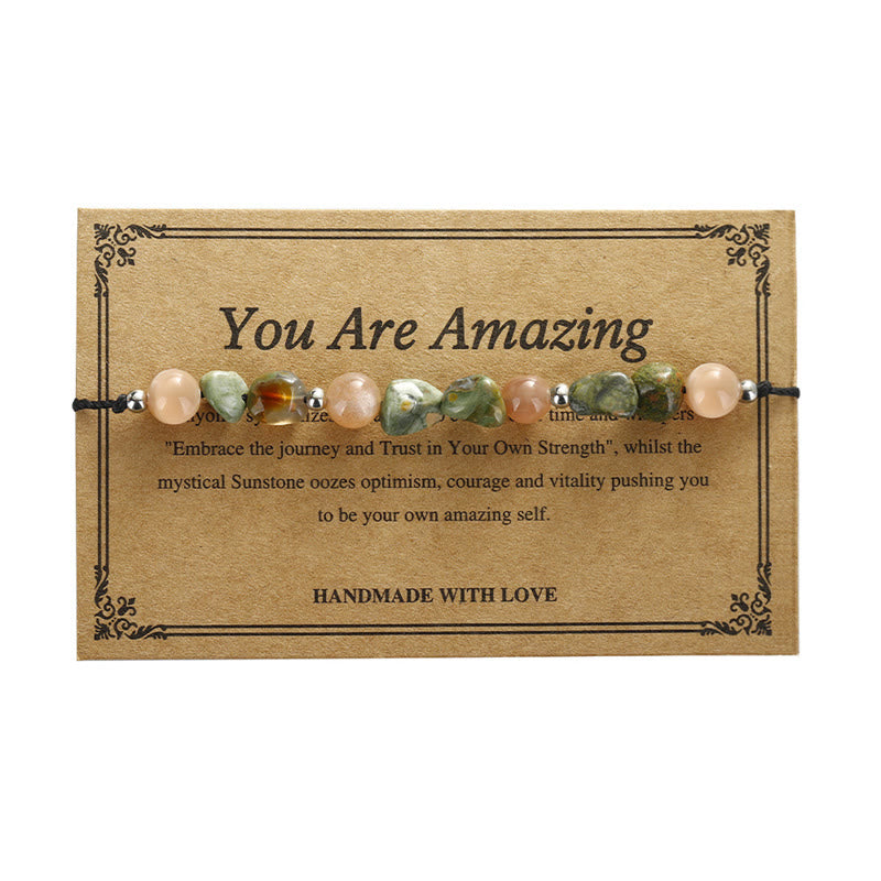 Nimara Ritual You Are Amazing Rhyolite Sun Stone Positive Bracelet