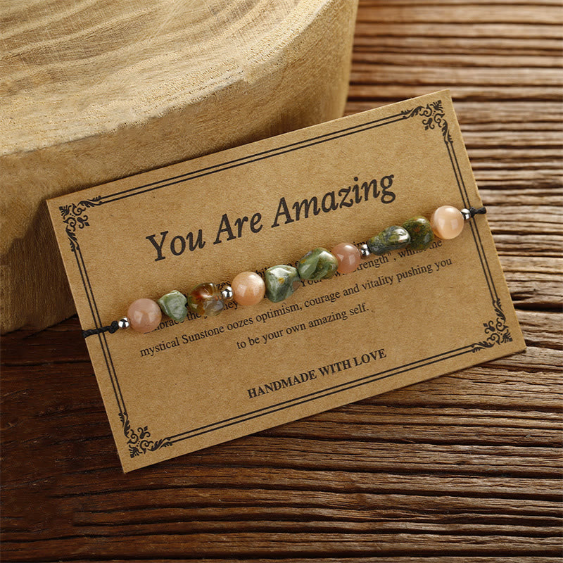 Nimara Ritual You Are Amazing Rhyolite Sun Stone Positive Bracelet