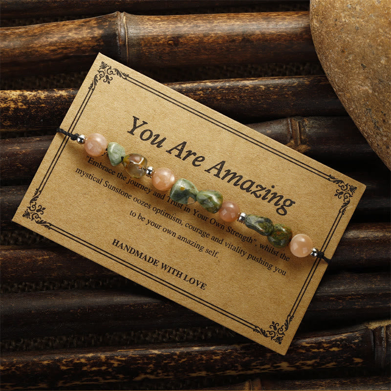 Nimara Ritual You Are Amazing Rhyolite Sun Stone Positive Bracelet