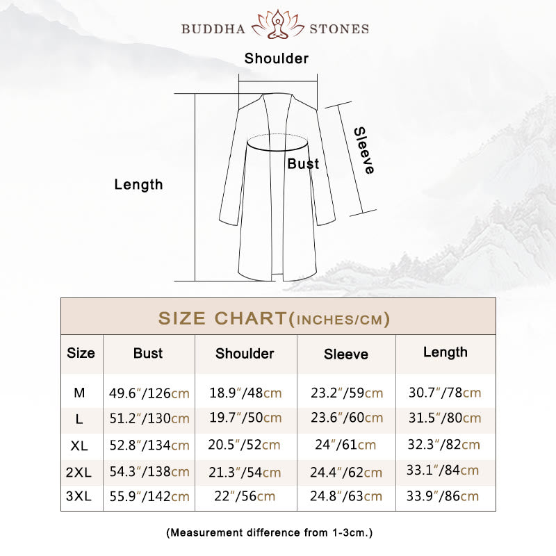 Nimara Ritual Fall Simple Casual Cotton Linen Men's Mid-length Coat Clothing