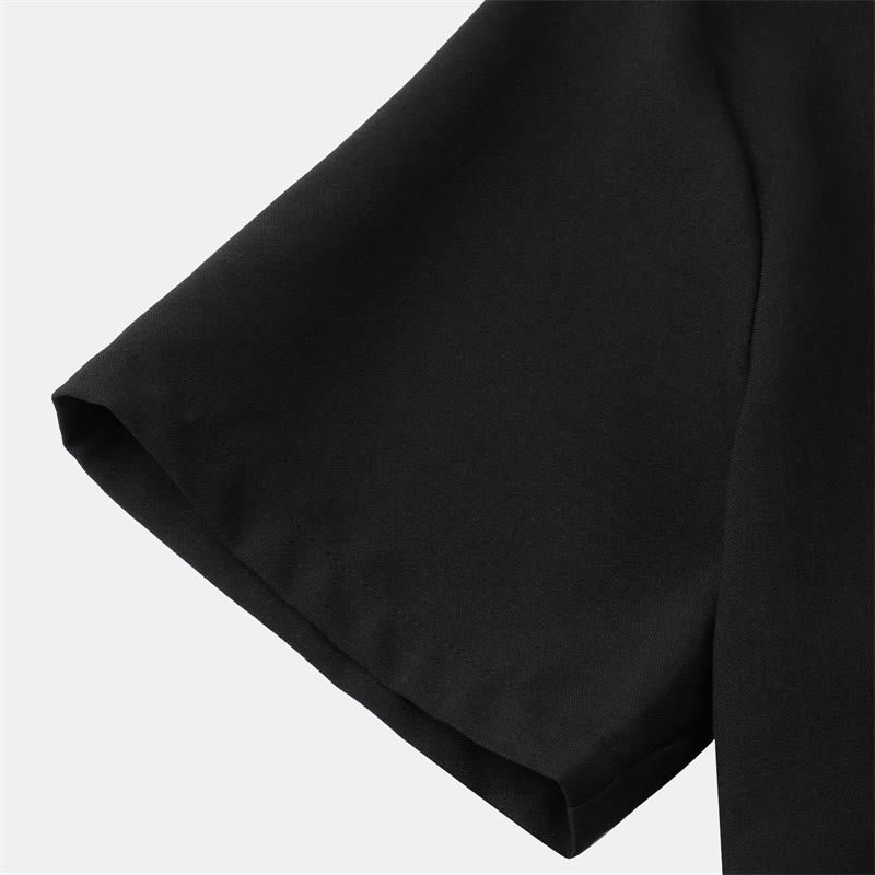 Nimara Ritual Summer Men's Button Plain Short Sleeve Shirt With Pocket