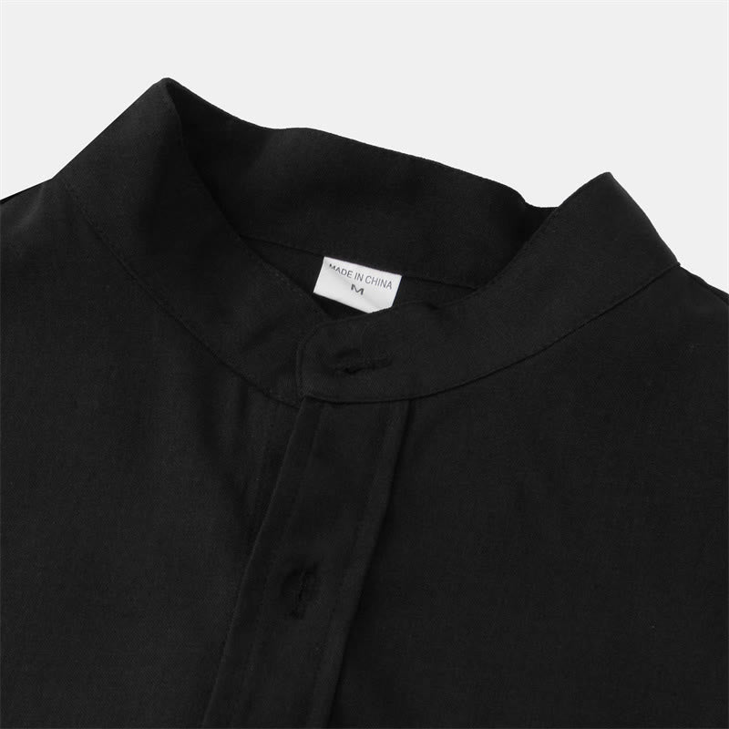 Nimara Ritual Summer Men's Button Plain Short Sleeve Shirt With Pocket