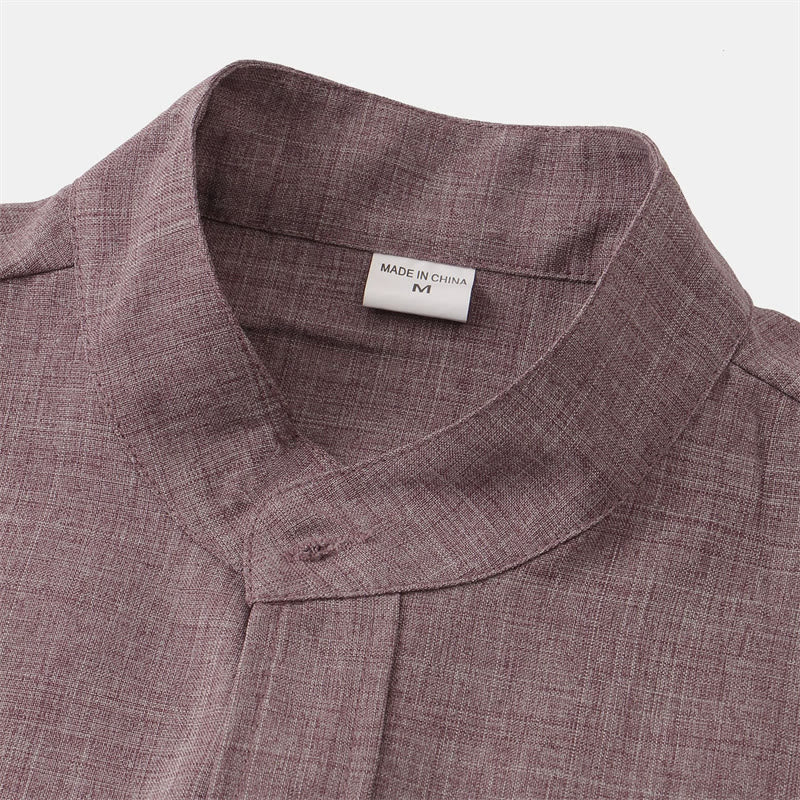 Nimara Ritual Summer Men's Button Plain Short Sleeve Shirt With Pocket