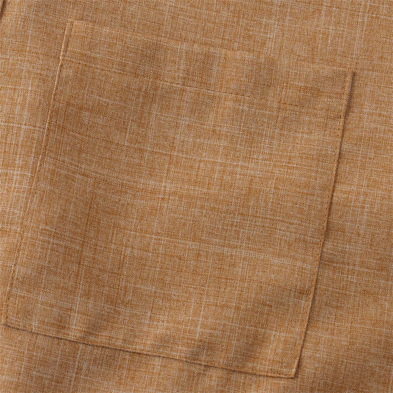 Nimara Ritual Summer Men's Button Plain Short Sleeve Shirt With Pocket