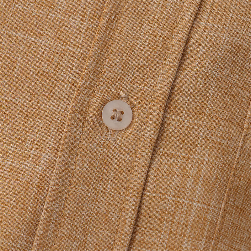 Nimara Ritual Summer Men's Button Plain Short Sleeve Shirt With Pocket
