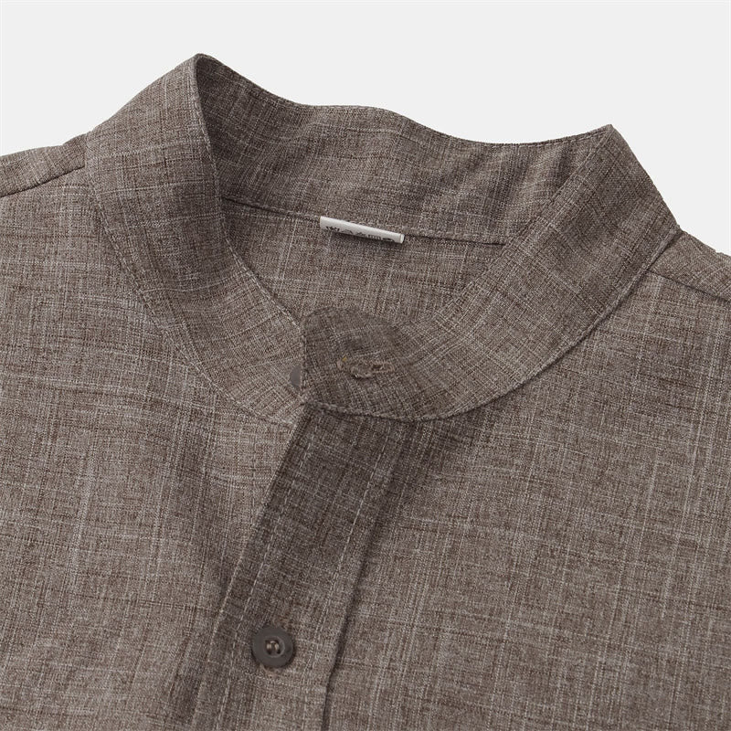 Nimara Ritual Summer Men's Button Plain Short Sleeve Shirt With Pocket