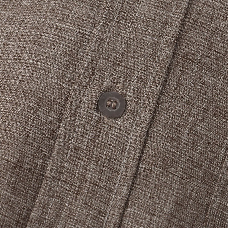 Nimara Ritual Summer Men's Button Plain Short Sleeve Shirt With Pocket