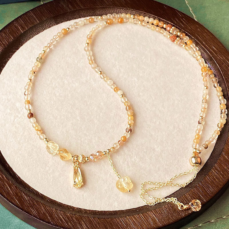 Nimara Ritual Natural Citrine Beads Pleasure Multi Layer Bracelet