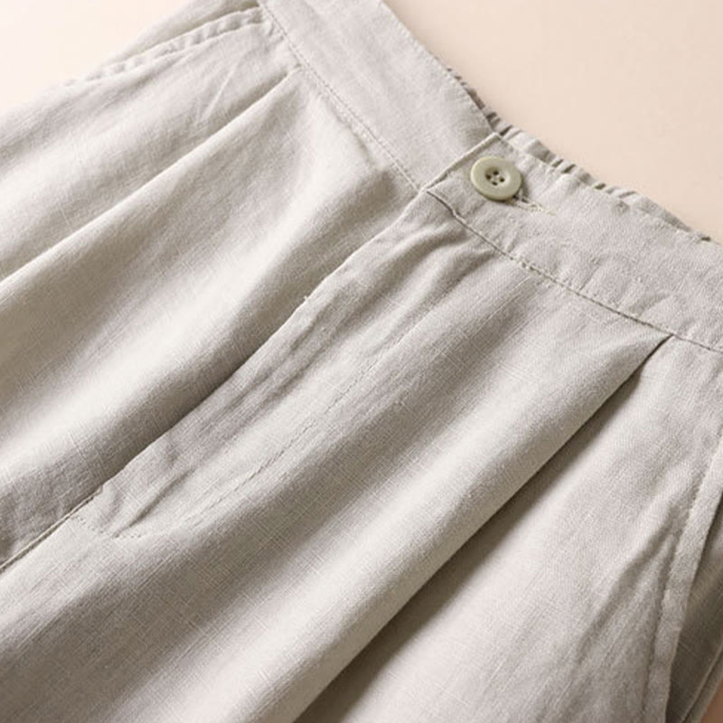 Nimara Ritual Commute Solid Color 7-8 Length Women's Wide Leg Pants With Pockets