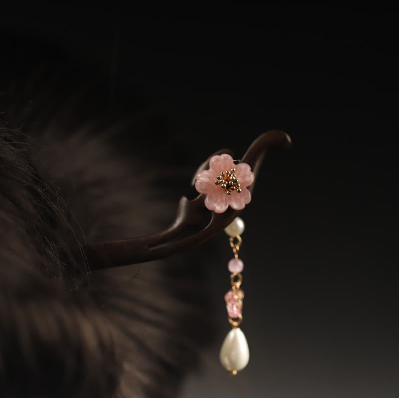 Nimara Ritual Ebony Flower Butterfly Blessing Hairpin