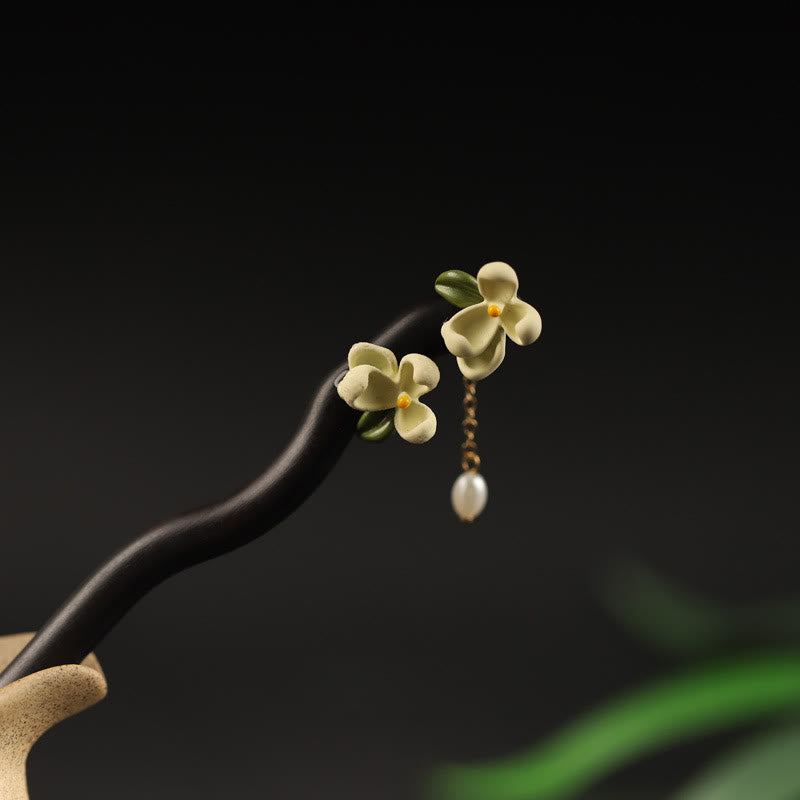 Nimara Ritual Ebony Gardenia Tassel Courage Hairpin