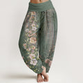 Nimara Ritual Cotton Ethnic Floral Ethnic Totem Pattern Women's Elastic Waist Harem Pants