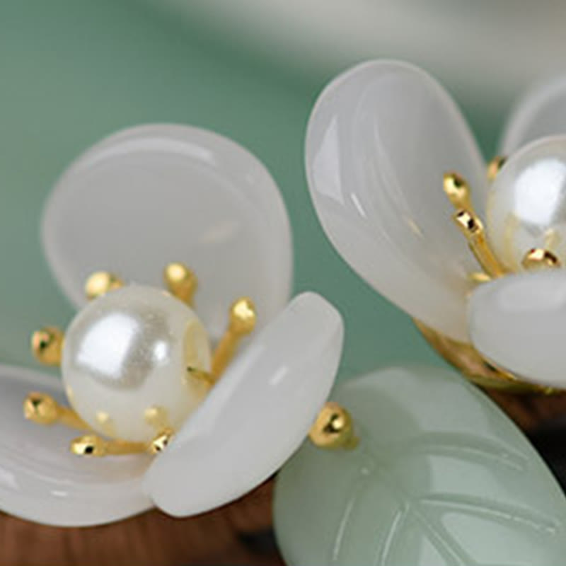 Nimara Ritual Grain Wood Liuli Magnolia Flowers Pearl Protection Hairpin