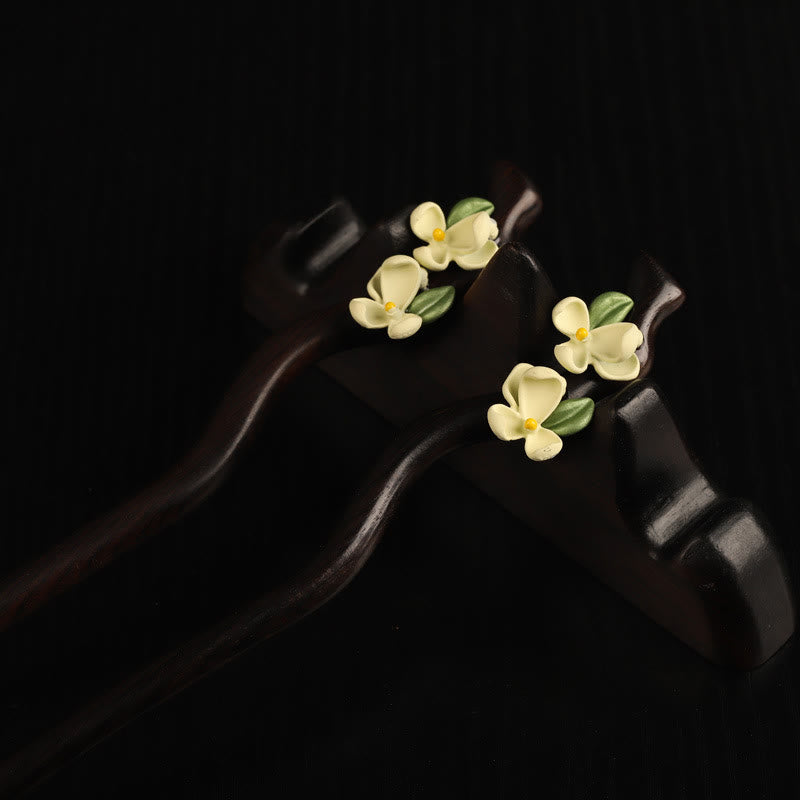 Nimara Ritual Ebony Gardenia Petal Courage Hairpin