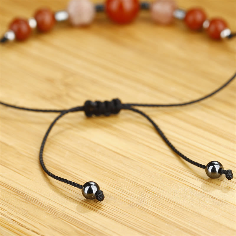 Nimara Ritual Believe You Can Carnelian Red Jasper Hematite Sun Stone Positive Bracelet