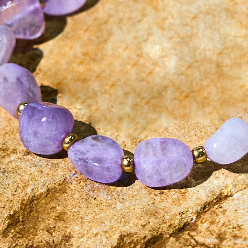 Nimara Ritual Irregular Shape Amethyst Braid String Balance Bracelet