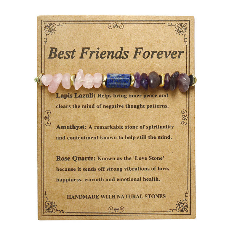 Nimara Ritual Best Friends Forever Amethyst Rose Quartz Lazurite Spiritual Bracelet