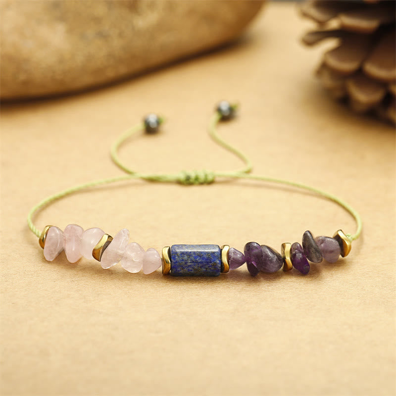 Nimara Ritual Best Friends Forever Amethyst Rose Quartz Lazurite Spiritual Bracelet